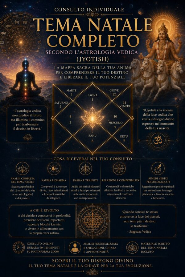 temanatale_consulto Tema Natale completo secondo l'Astrologia Vedica (Jyotish) - Il progetto della tua anima scritto nelle stelle